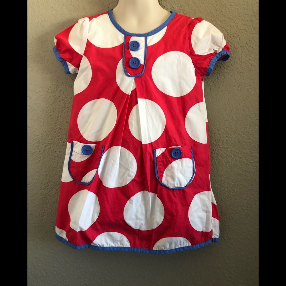 Mini boden pink white and blue dress. Size 3/4